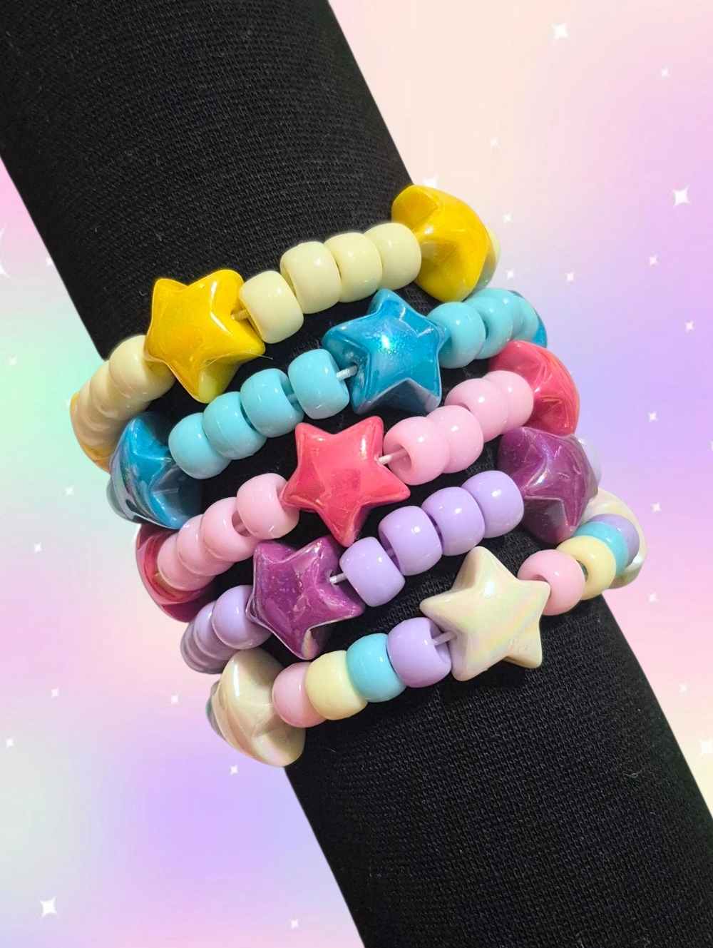 Pastel Star Kandi Bracelet Set